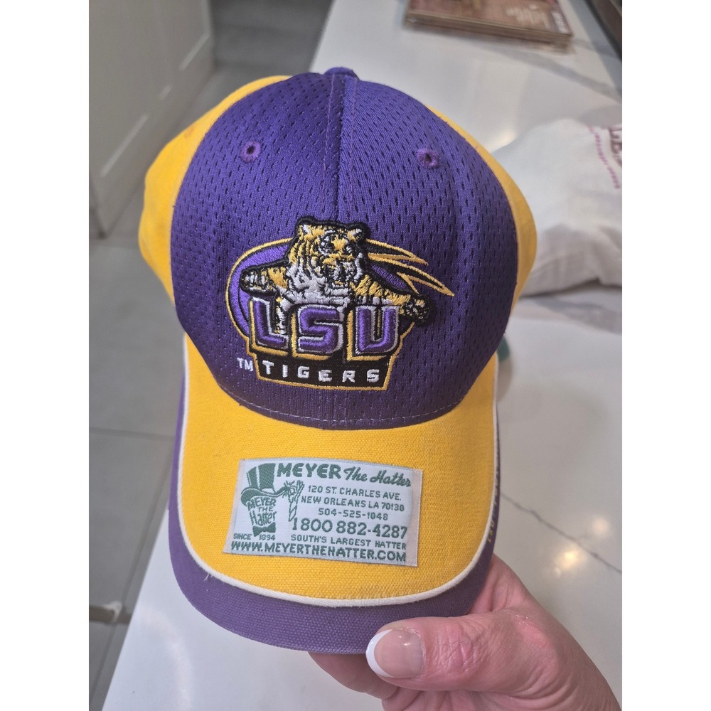 LSU Tigers Meyer The Hatter Hat Cap Purple‎ Yellow Adjustable Heisman